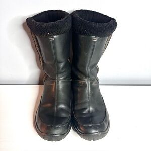Helly Hansen Women’s Black Leather Faux Fur Lined Winter Boots Size 8